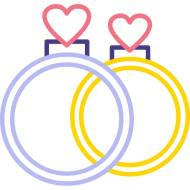 Evlilik yüzükleri. Basit resimleme