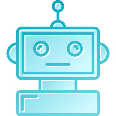 robot. Web simgesi basit illüstrasyon