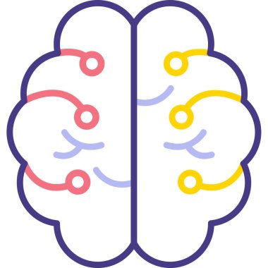 Beyin. Web simgesi vektör illüstrasyonu