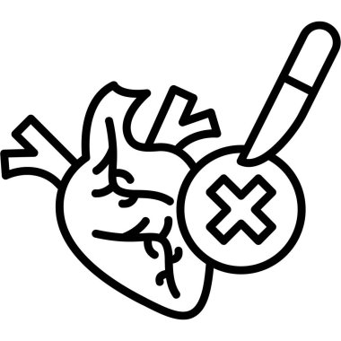 Karikatür kalp çiziminin vektör çizimi