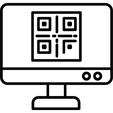 QR kod simgesi. vektör illüstrasyonu