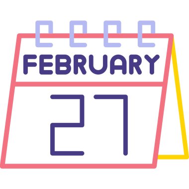 Takvimde takvim tarihi olan tek bir takvimde 13 Şubat tarihli randevu. Şubat ayının vektör simgesi. Geçmişi. takvim kavramı