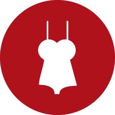 Kadın vektör ikonu. biçim düz daire içine alınmış sembol, kırmızı renk, yuvarlak açılar, beyaz arkaplan