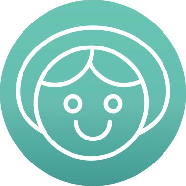 Bir kız simgesinin vektör illüstrasyonu