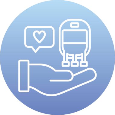 El ele tutuşan kalp simgesinin vektör illüstrasyonu