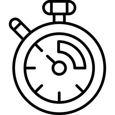 Kronometre simgesi. Zaman simgesinin vektör biçimi, web renk tasarımı, siyah arkaplan.