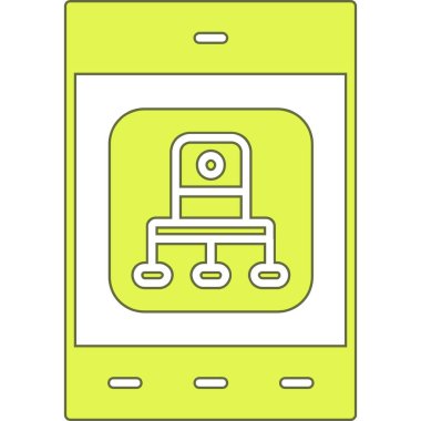 Ekran simgesi olan akıllı telefon. Ağ için akıllı telefon vektör simgesiyle akıllı telefon ekranının özet çizimi