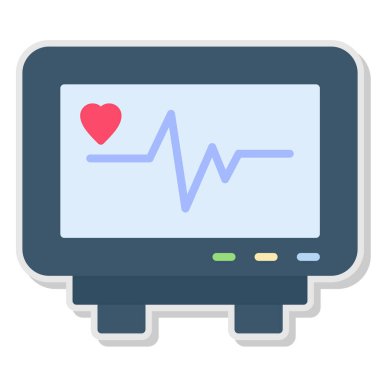 Şeffaf bir arkaplanda kardiyogram vektör çizimi. Birinci kalite semboller. grafik tasarımı için vektör simgesi.