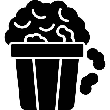 patlamış mısır kova ikonu vektör çizimi