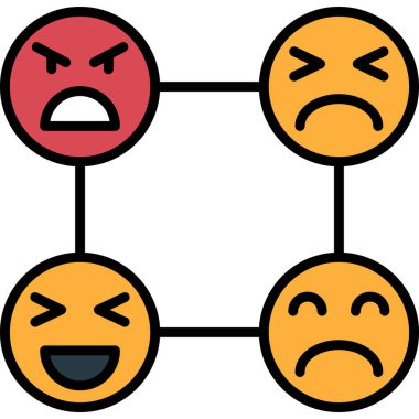 kızgın yüz simgesi, vektör illüstrasyonu