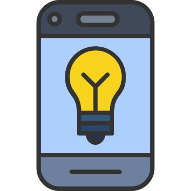 akıllı telefon aydınlatma simgesi, vektör illüstrasyonu