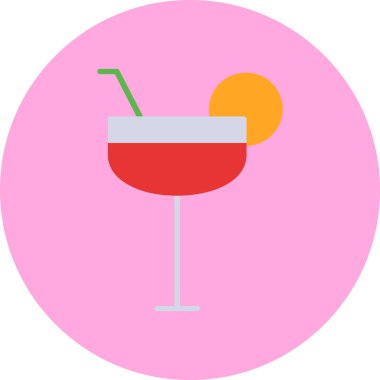 alkollü kokteyl ikonu düz stil