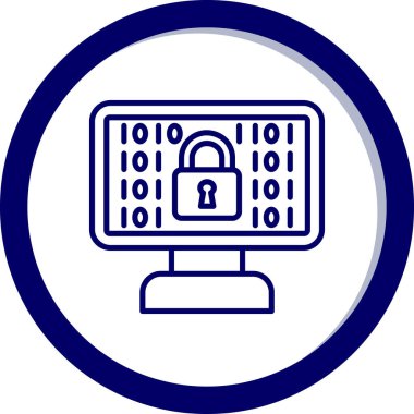 Siber güvenlik. Web simgesi basit illüstrasyon