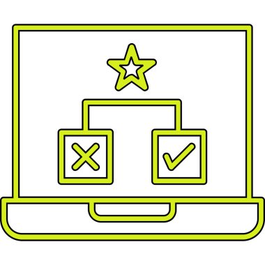 Çevrimiçi araştırma simgesinin basit vektör tasarımı