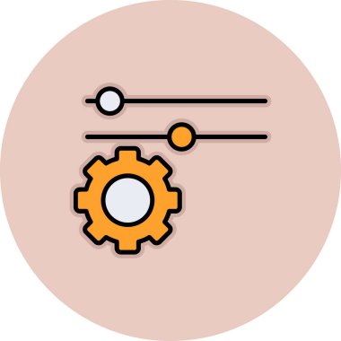 düz simge, vektör illüstrasyonu ayarlanıyor