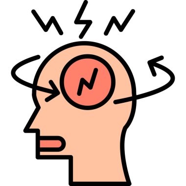 Beyin. Web simgesi basit illüstrasyon