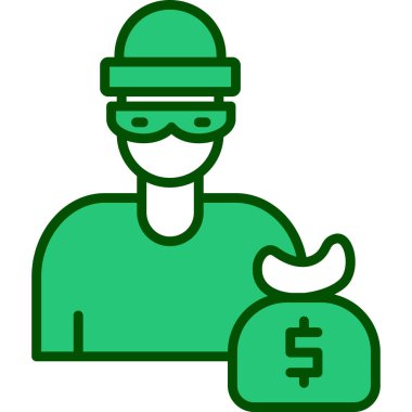 Çanta simgesi olan adam, vektör illüstrasyonu