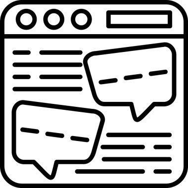 Ana hatlar biçiminde sohbet mesajı simgesi