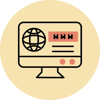 - İnternet. Web simgesi basit illüstrasyon