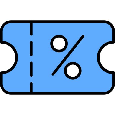 yüzde indirim simgesi renk ana hatları vektörü