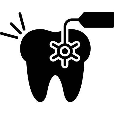 dişçi diş simgesi, vektör illüstrasyonu