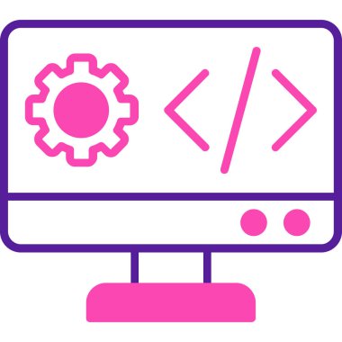 Kodlama. Web simgesi basit illüstrasyon