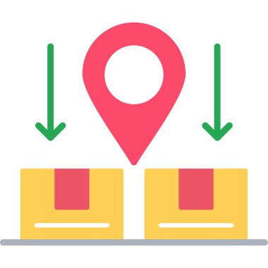 konum vektörü düz renk simgesi