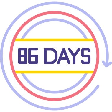 Beyaz arkaplan vektör illüstrasyonunda izole edilmiş 6 b gün simgesi