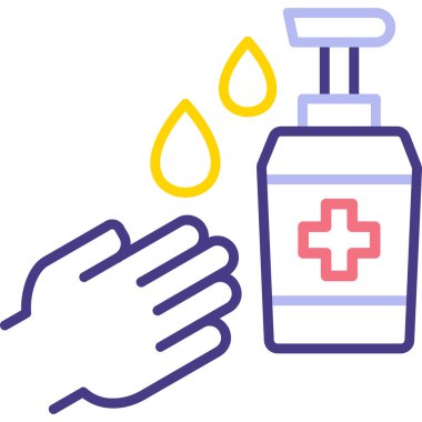 Sabun simgesi olan el, beyaz arkaplanda illüstrasyon vektör tasarımı