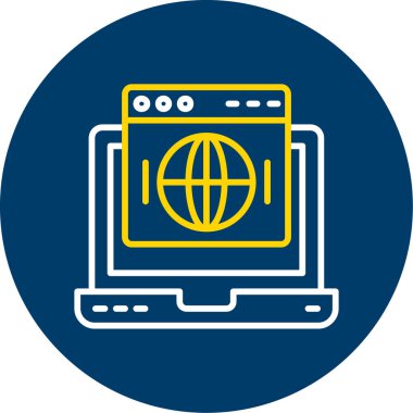 dünya küresi ve dizüstü bilgisayar vektör simgesi tasarımı