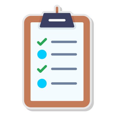 Kontrol Listesi Düz Vektör Simgesi