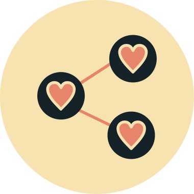 Kalp ikonu vektör illüstrasyonu