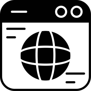 Tarayıcı internet simgesi ana hatlar biçiminde