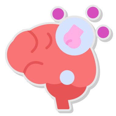 beyin ikonu vektör illüstrasyonu