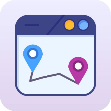 Moda biçimi izole edilmiş arkaplanda harita gezinme simgesi