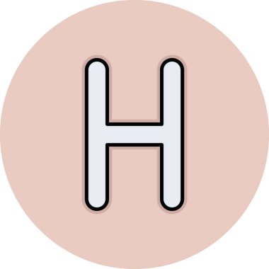 h harfinin vektör illüstrasyonu