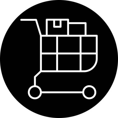 Bir alışveriş arabası simgesinin vektör çizimi