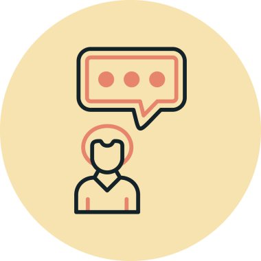 Konuş. Web simgesi basit illüstrasyon