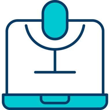 Mikrofon. Web simgesi basit illüstrasyon