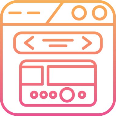 Radyo oynatıcı simgesinin vektör illüstrasyonu