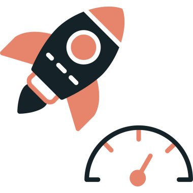 Moda tasarım tarzında bir roket simgesi. Roket simgesi beyaz arkaplanda izole edildi. Web sitesi, mobil için roket vektör simgesi basit ve modern düz simge,