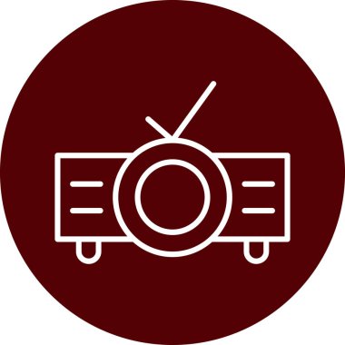 TV vektör illüstrasyon çemberi simgesi