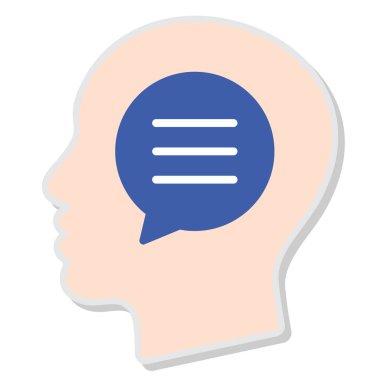 Beyin vektör simgesi. iki renkli düz simge, mavi ve gri renkler, beyaz arkaplan,