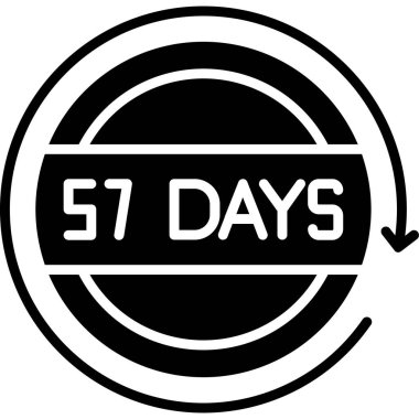 5 gün kaldı, düz biçimli siyah vektör işareti, konsept