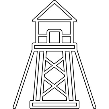 Kule ikonu. Web için kule vektör simgelerinin özet çizimi