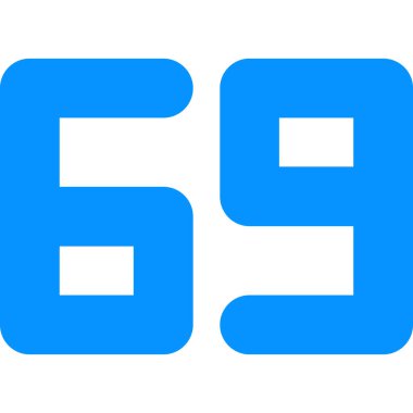 6 numara işareti. mavi numara 6 vektör illüstrasyonu