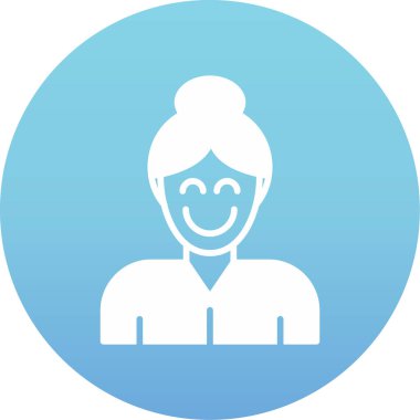 Kadın. Web simgesi basit illüstrasyon