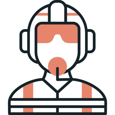 Kulaklık ikonlu adam. İnsan kafa tasviri taslağı. Beyaz üzerinde izole edilmiş ağ simgesi