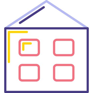 Bina. Web simgesi basit illüstrasyon