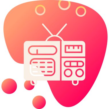 kalp ikonlu radyo, vektör illüstrasyon tasarımı